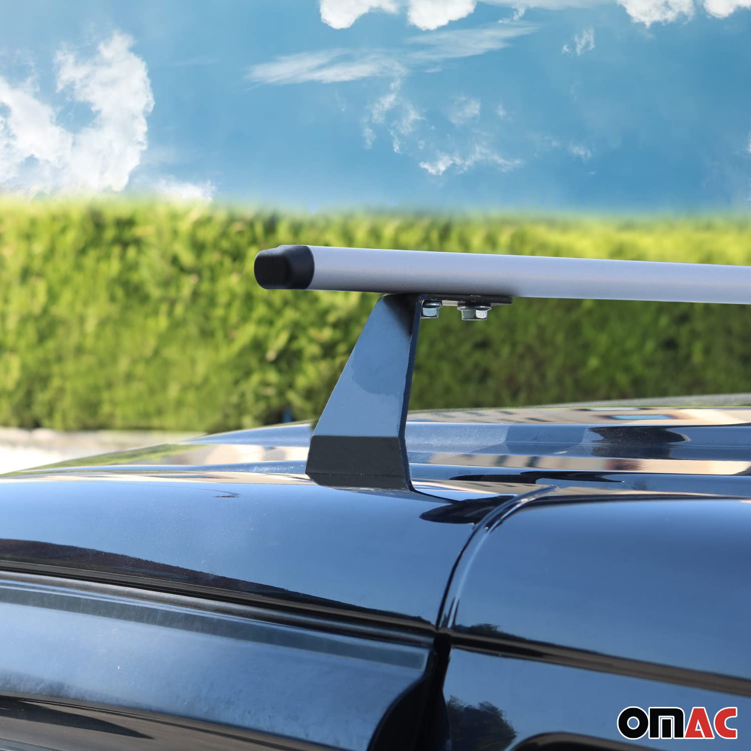 OMAC Heavy Duty Barras de Techo Transversales Compatibles con FIAT Doblo II 2010-2021 – 3 Stangen – Acero Plata