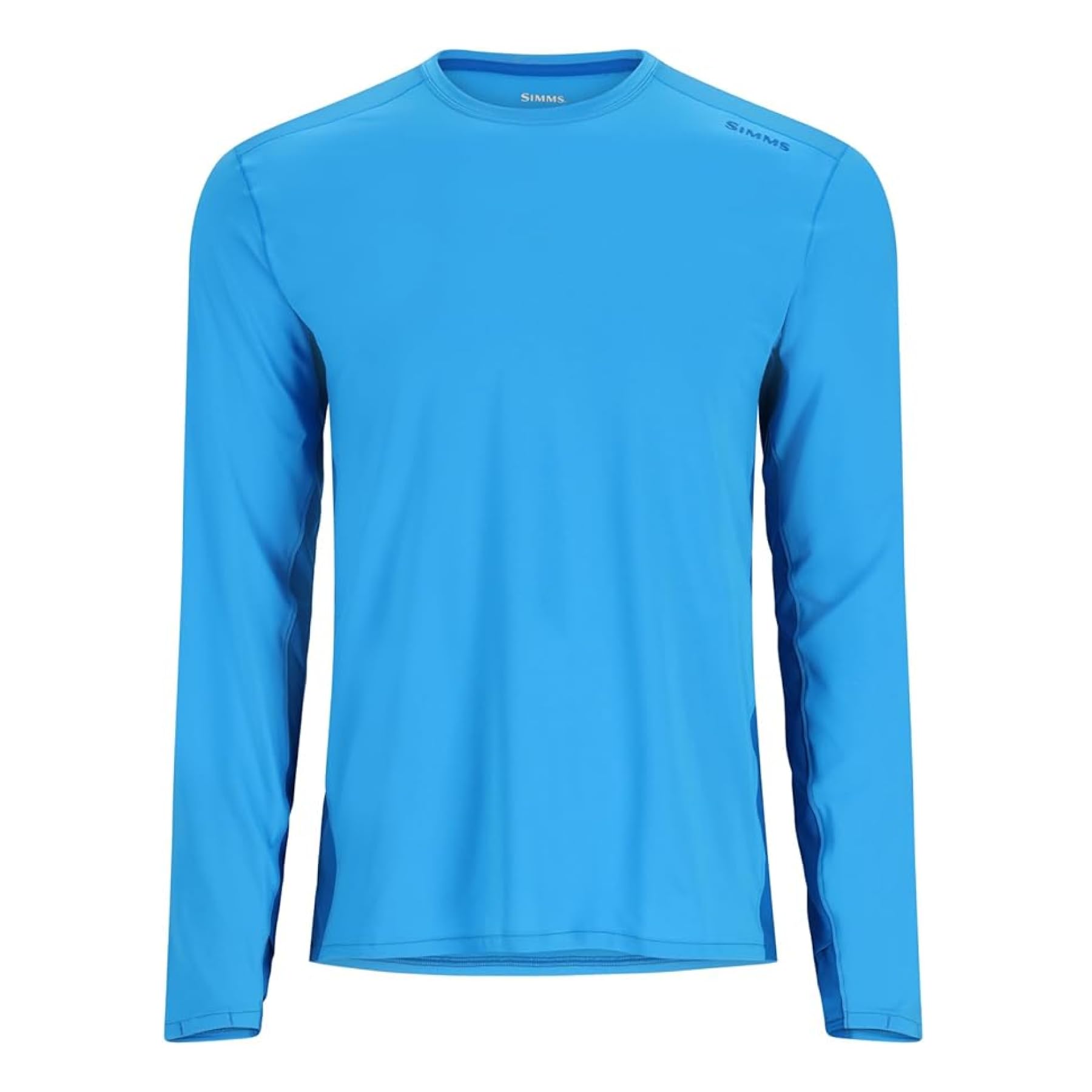 Simms SolarFlex Crewneck Long Sleeve Fishing Shirt for Men: UPF 50+ Sun Protection, Quick-Dry, Odor-Resistant (Seaport/Bright Blue, XX-Large)