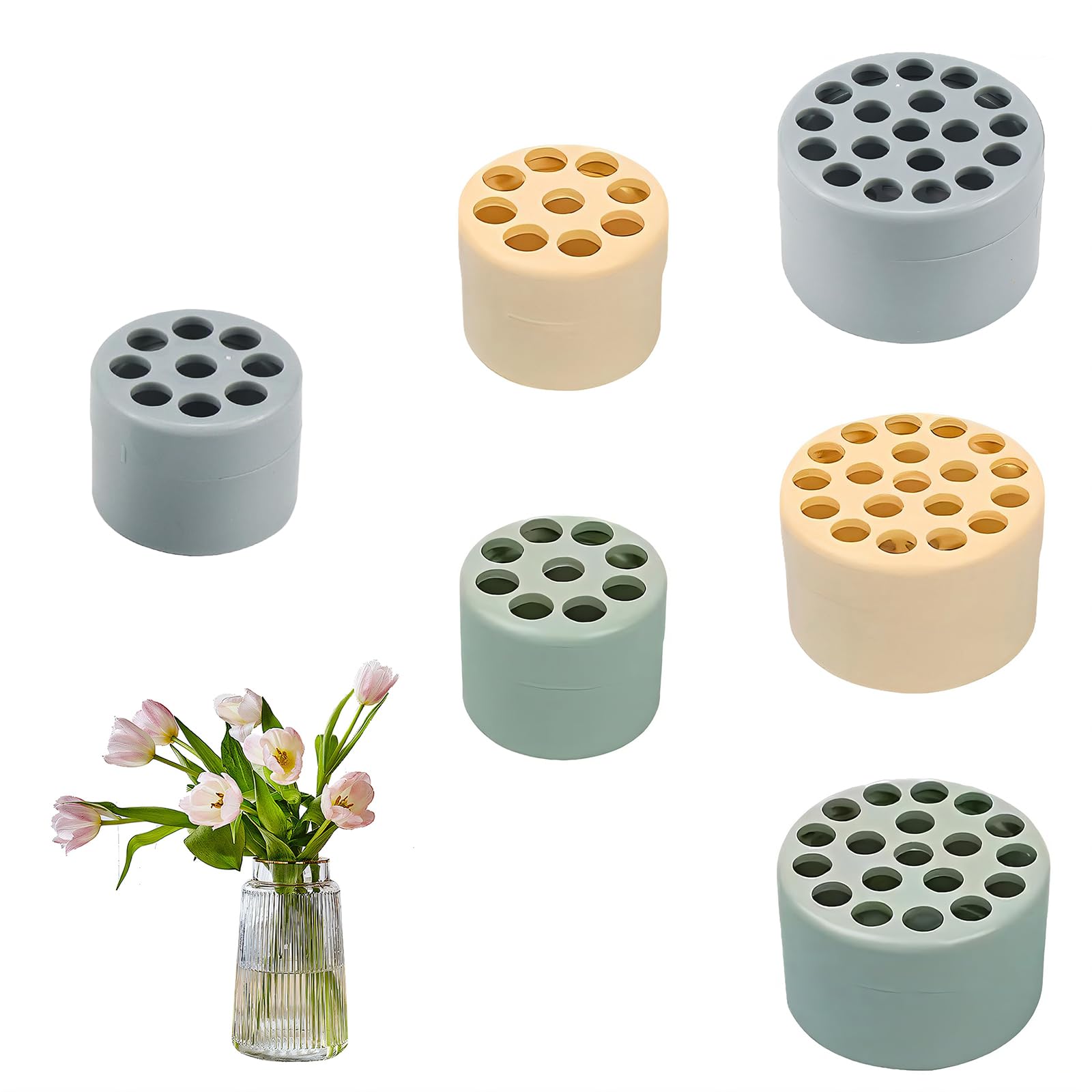 6 Stück Hanataba Blumenhalter, Blumenhalter Ikebana Drehbarer Blumenhalter Spiral Ikebana Stielhalter Wiederverwendbare Bouquet Twisters für DIY Blumenstrauß Vase