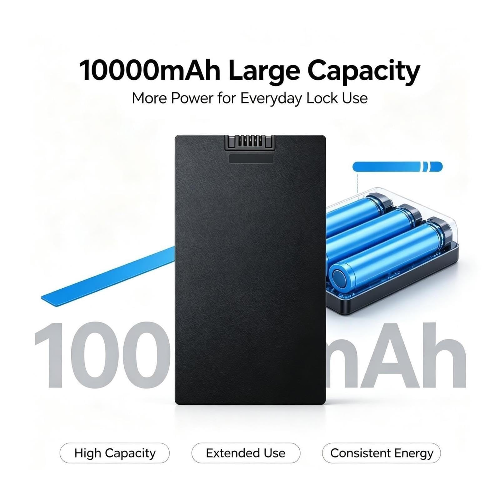 Batterie Verrouillage D'empreintes Digitales 10000mAh ZNS-09F1 P-P+C+P+P-