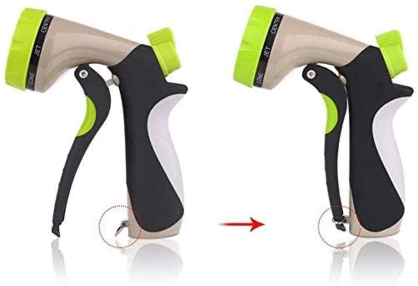 Pistola rociadora de metal resistente para manguera de jardín y boquilla para riego de jardín