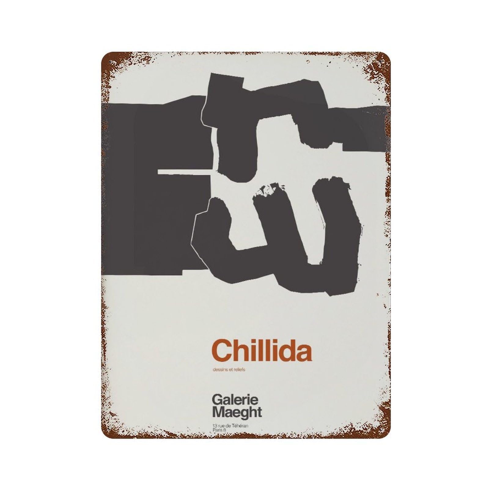 xiaoxiaoshen Eduardo Chillida Abstract Galerie Maeght Exhibition Wall Decor Art Metal Tin Poster Modern Home Decor Art Home Bar Shop Decorations Vintage Sign 40x30cm