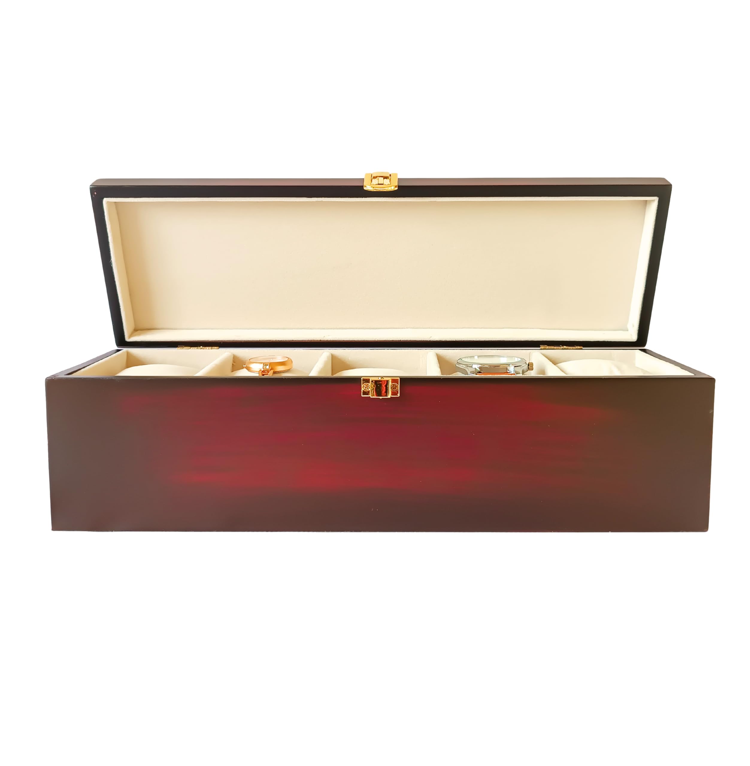 NESTED AURA™ Wooden Watch Organizer Box - Premium Matt Finish, Vintage Look, 5 Slots, Soft Velvet Interior, Robust Exterior for Superior Protection, Watch Organizer for Men, Watch Organizer for Women (B0CVV53M1L) Amazon Price History, Amazon Price Tracker