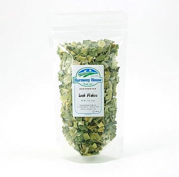 Harmony House Foods Dehydrated Leek Flakes - Air Dried Vegetables for Soup and Cooked Dishes, Great for Camping, Survival, and Backpacking