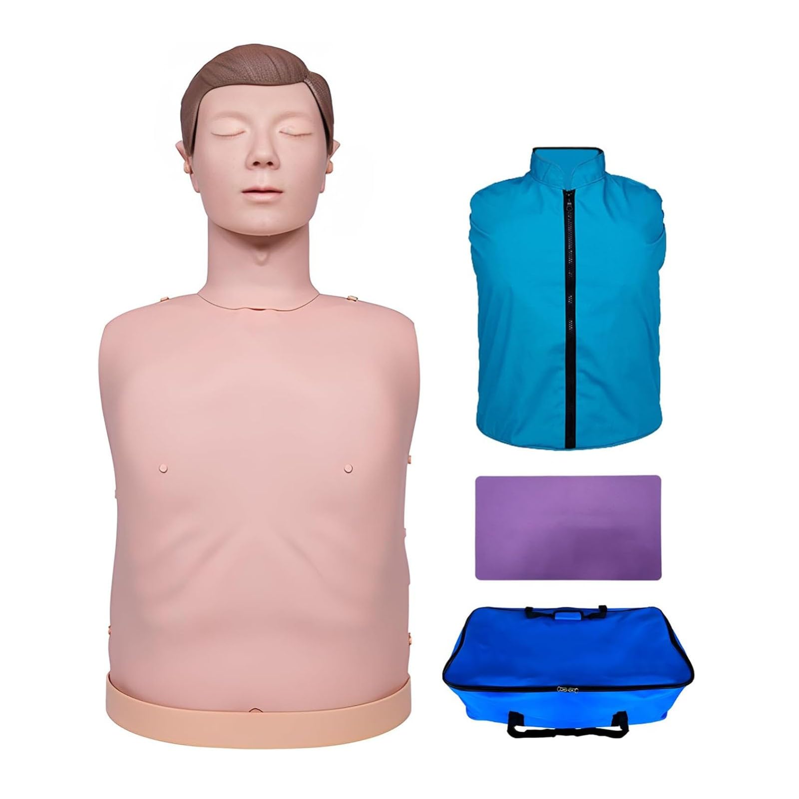 Mannequin de Rcp Adulte Mannequins de Secourisme Demi-Corps Mannequin RCP Avec Sac de Transport Et Tapis À Genoux pour Maîtriser Techniques de Premiers Secours