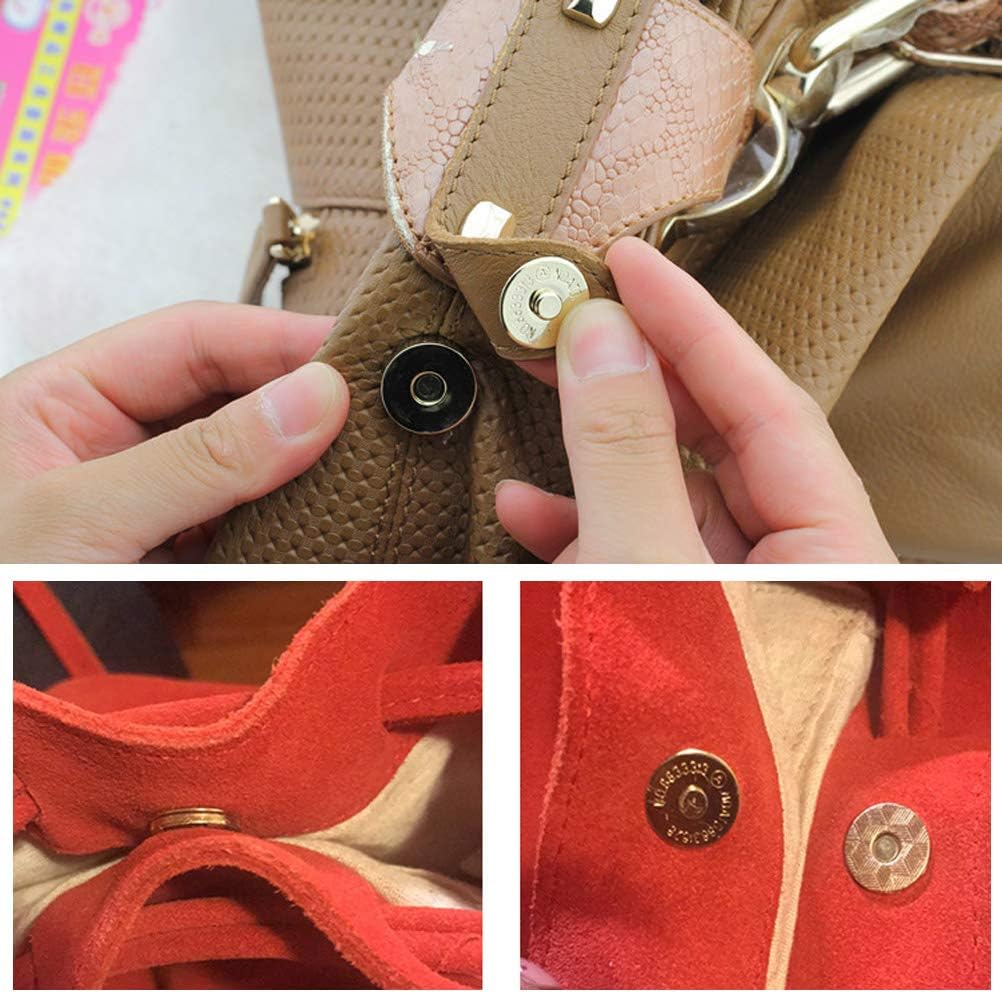 TIMESETL 30 Set 14/18mm Magnetic Snap for Purses Magnetic Bag Fastener Clasp Button with Storage Box for Sewing, Craft, Bags, Clothes, Leather - 3 Colors