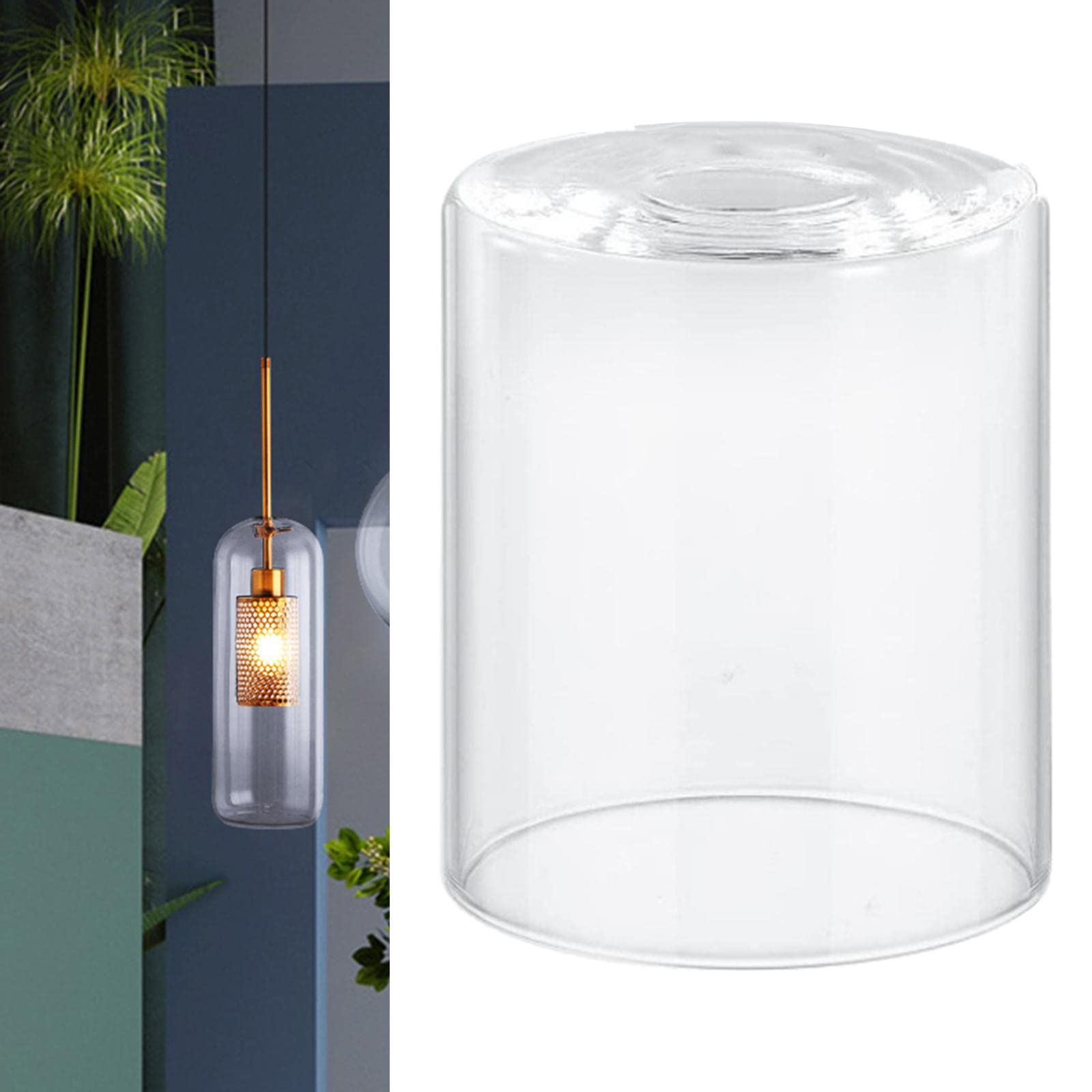 Abat Jour Lampe Chevet Abat-jour En Verre Clair Perfk - Cylindre Transparent 9x13cm - Pour Lampe Chevet, Suspension - Décoration Lumineuse Abat Jour Verre