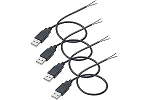4Pcs Short USB 2.0 Type A Male Pigtail Power Cable Bare Wire...