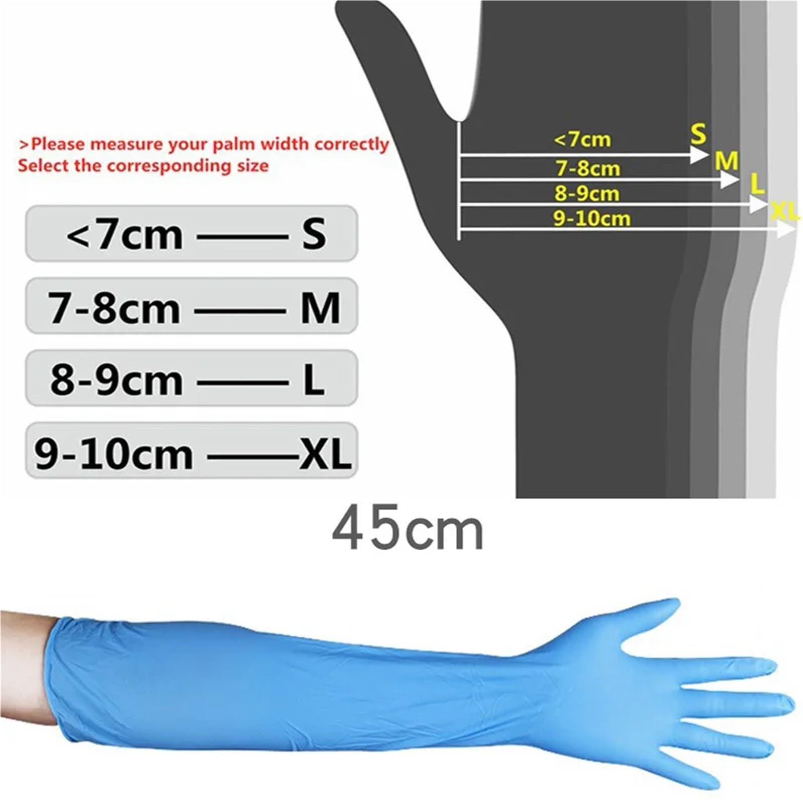 Clean Long Rubber Flexible Waterproof Dishwashi Acid And Alkali Resistant Kitchen No Deformation Tools Nitrile Gloves per cucina, lavaggio stoviglie, bagno(S)