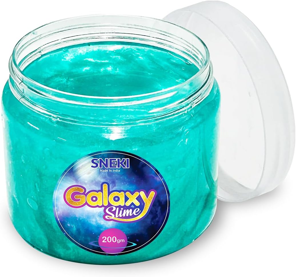 (200gm) Green Galaxy Slime for Kids DIY Fruit Scented Metallic Magic Toy Slimy Slime Gel Jelly Putty Art Toys Birthday Gift Box for Boys Girls 3 to 10 Years