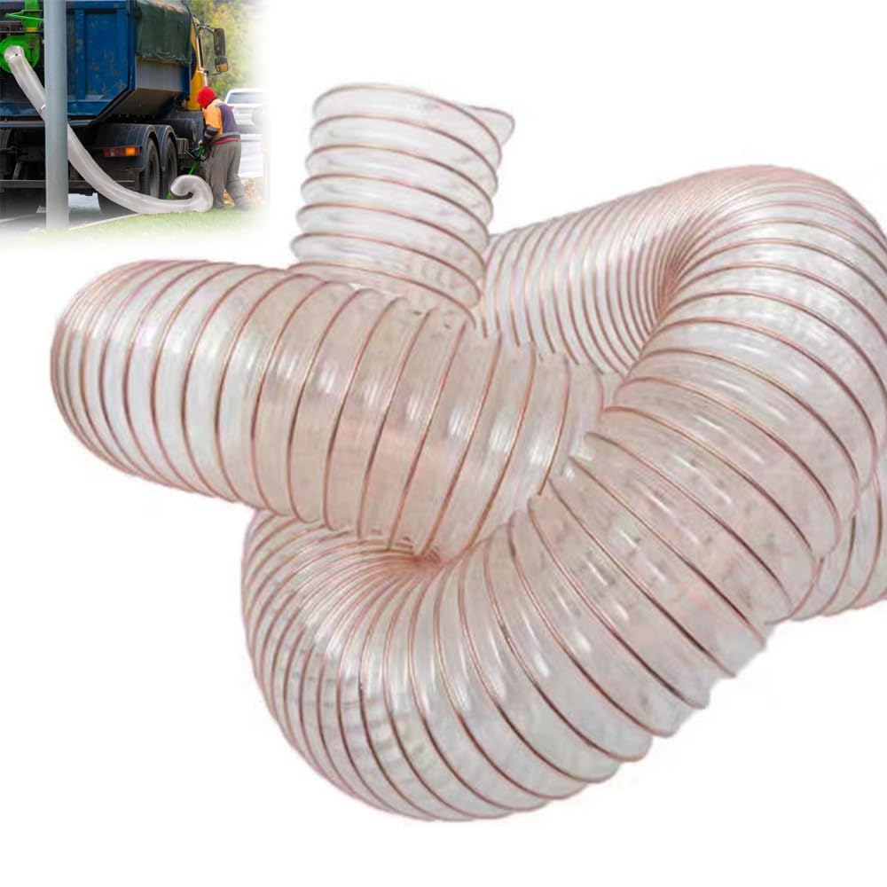 Tubo flessibile per la raccolta della polvere, resistente e flessibile, per la lavorazione del legno, per raccolta fumi da 10,2 cm, 12,7 cm, 15,2 cm, trasparente