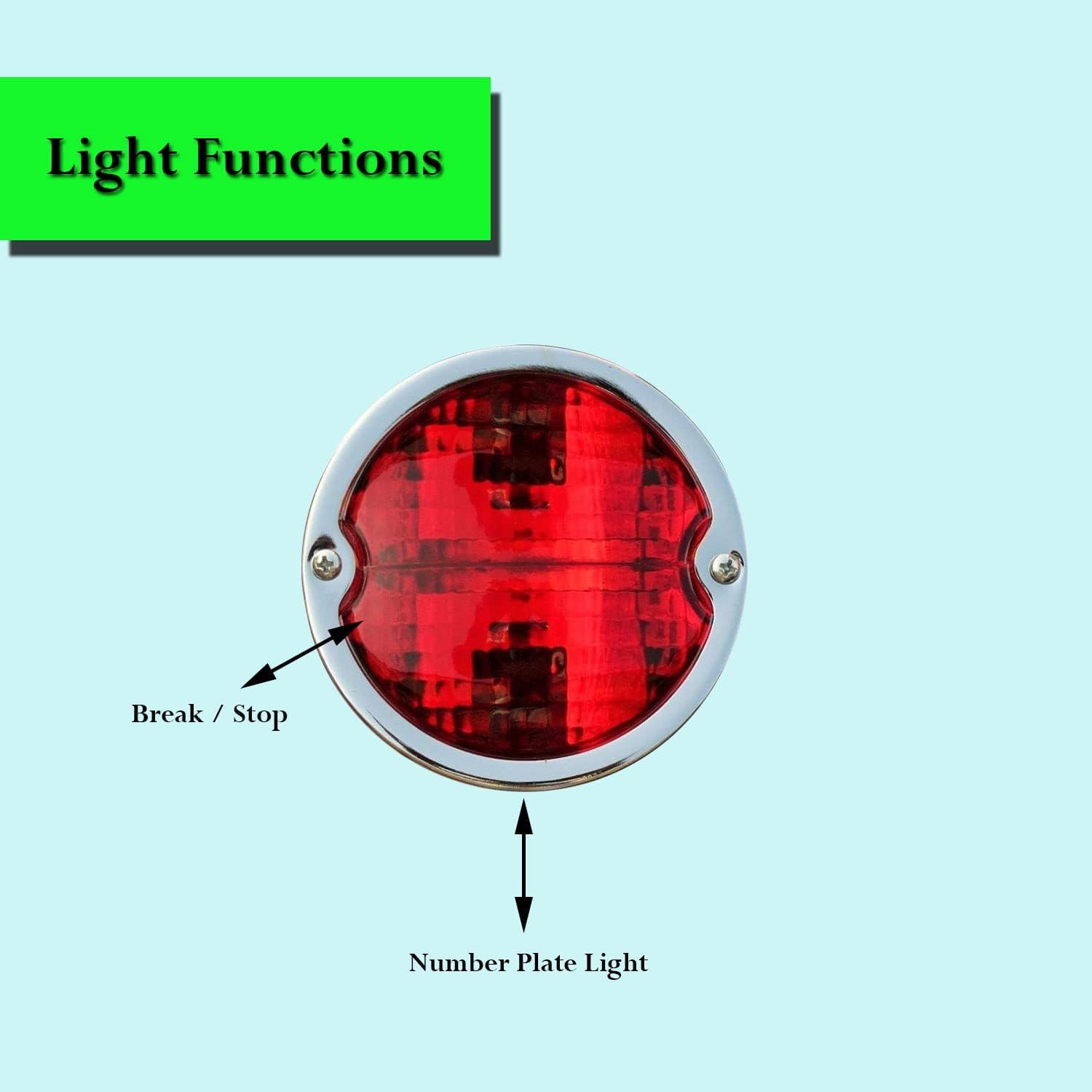 Bajato Coppia di luci Posteriori Gruppi luci Posteriori| Corpo Bianco | Anello Cromato | Lenti Rosse/Rosse con lampadine da 12 V Adatte per Modelli Jeep Mahindra dal 1983 al 2015