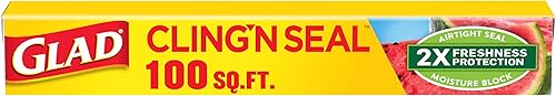 Glad ClingWrap - Envoltura de plástico para alimentos (100 pies cuadrados)