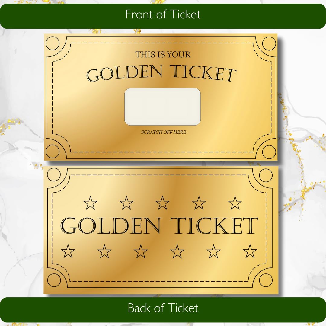 PLIGREAT 120 kraskaarten Golden Ticket Cheques Zwarte en Blanco