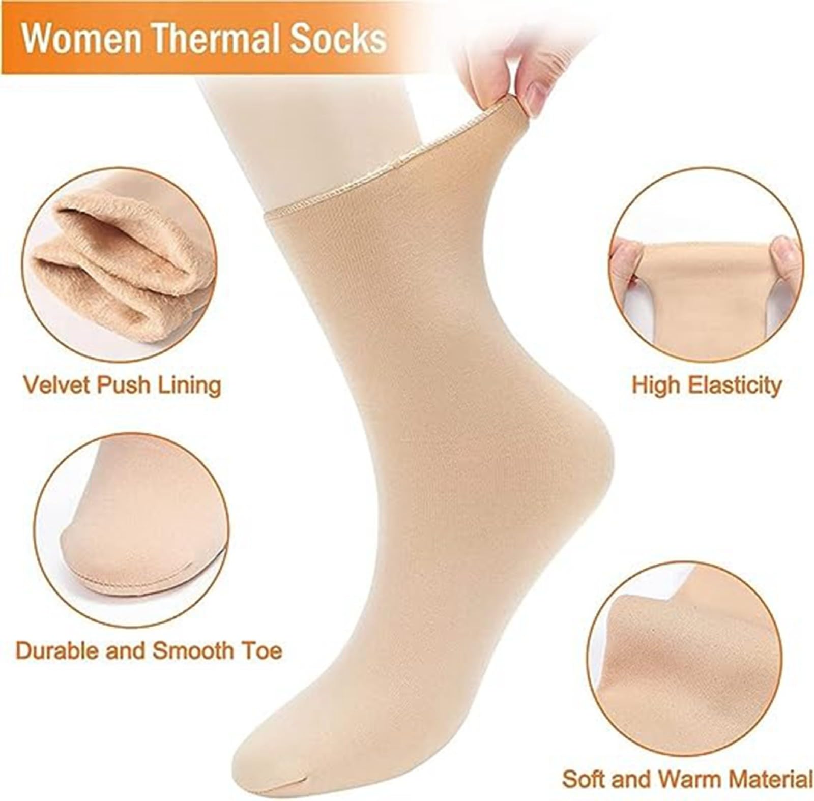 Calcetines De Invierno Para Mujer - Moda Negro 30 Pares Calcetines De Piso De Terciopelo Cálidos Para Mujer Otoño E Invierno Calcetines Suaves Elásticos Engrosados ​​Calcetines De Nieve Trans