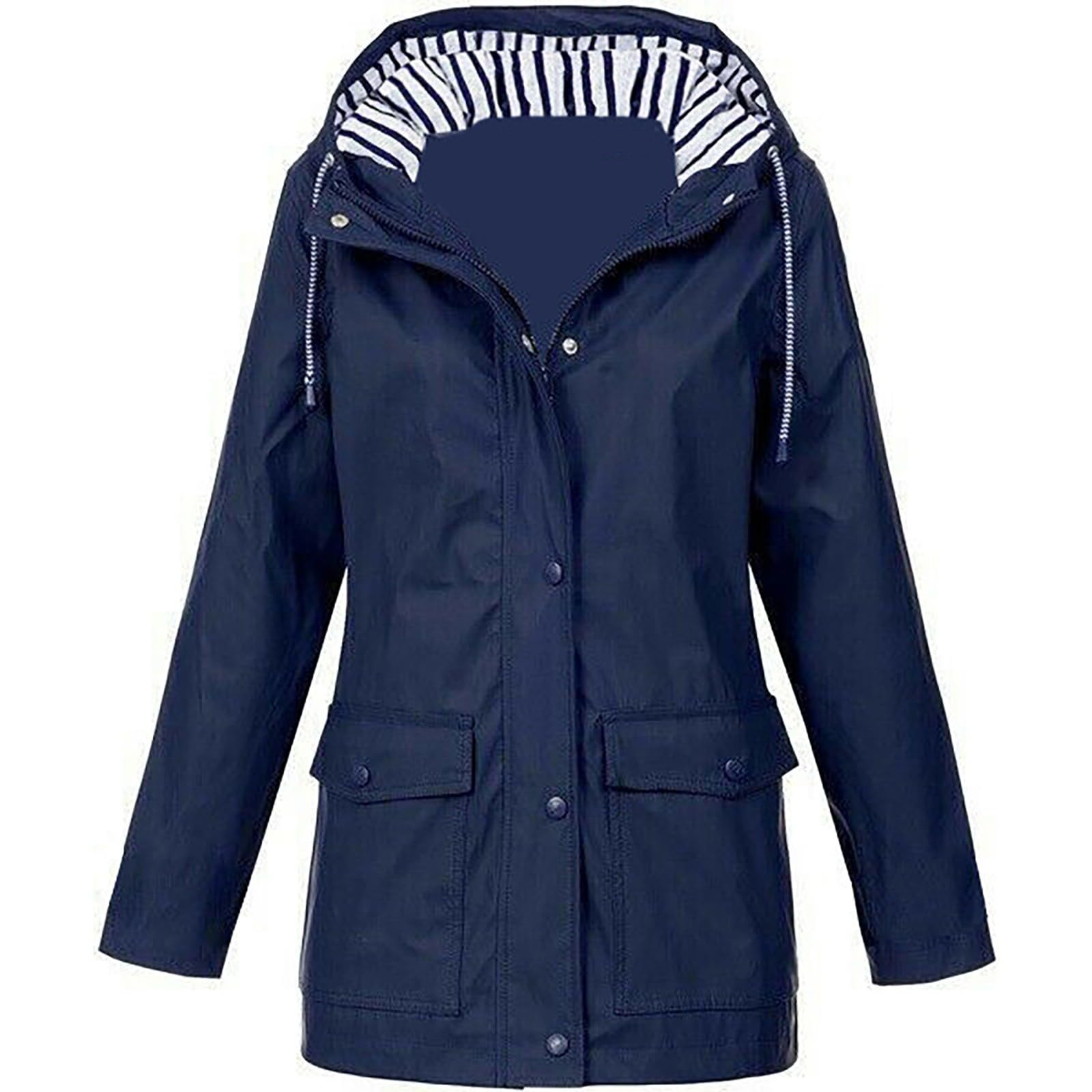 Chubasquero para mujer impermeable y transpirable con capucha ajustable 6