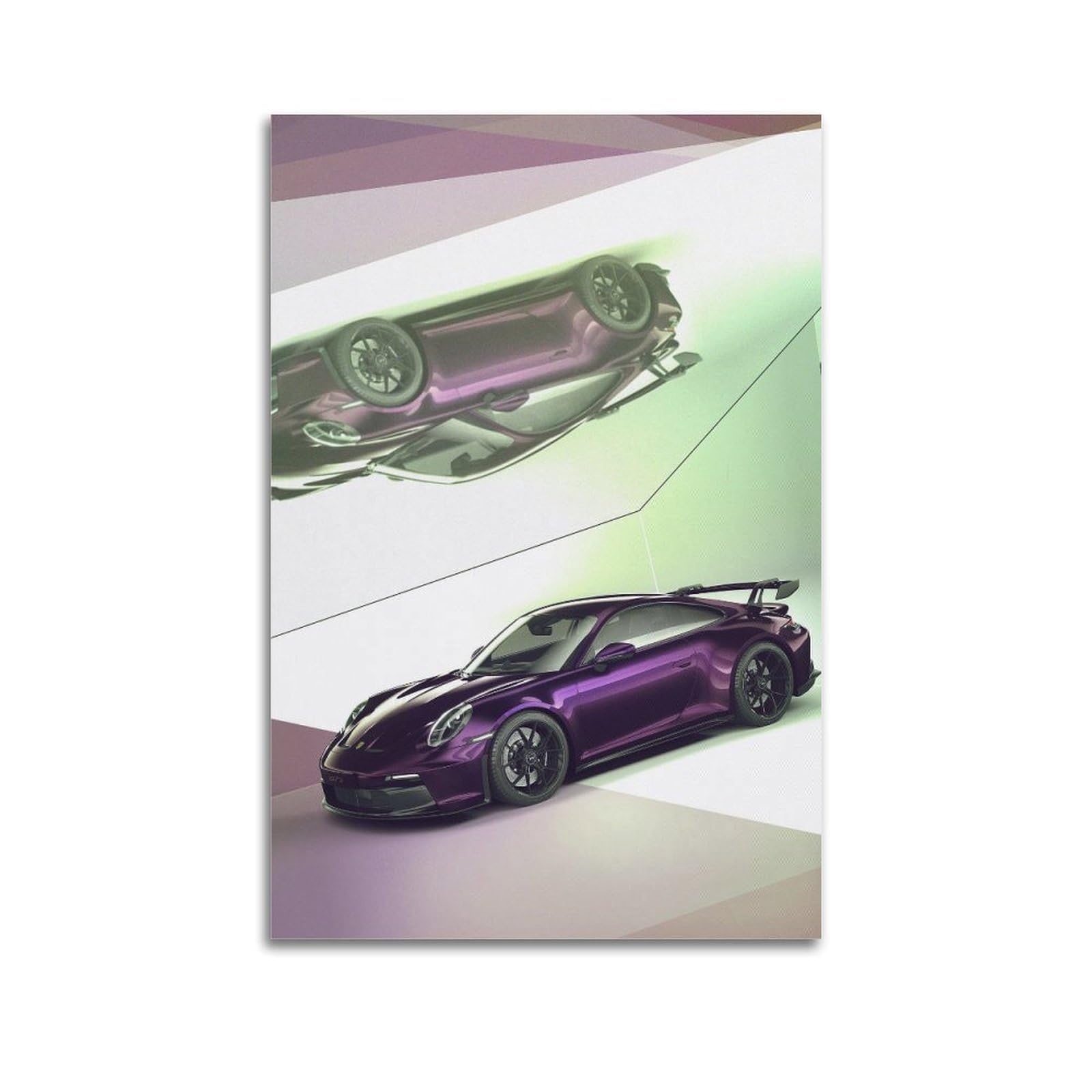 OKAHYS 911 GT3 (992) Purple Sports Racing Car Artwork Decorative Painting Canvas Wall Artworks Picture 20x30inch(50x75cm)