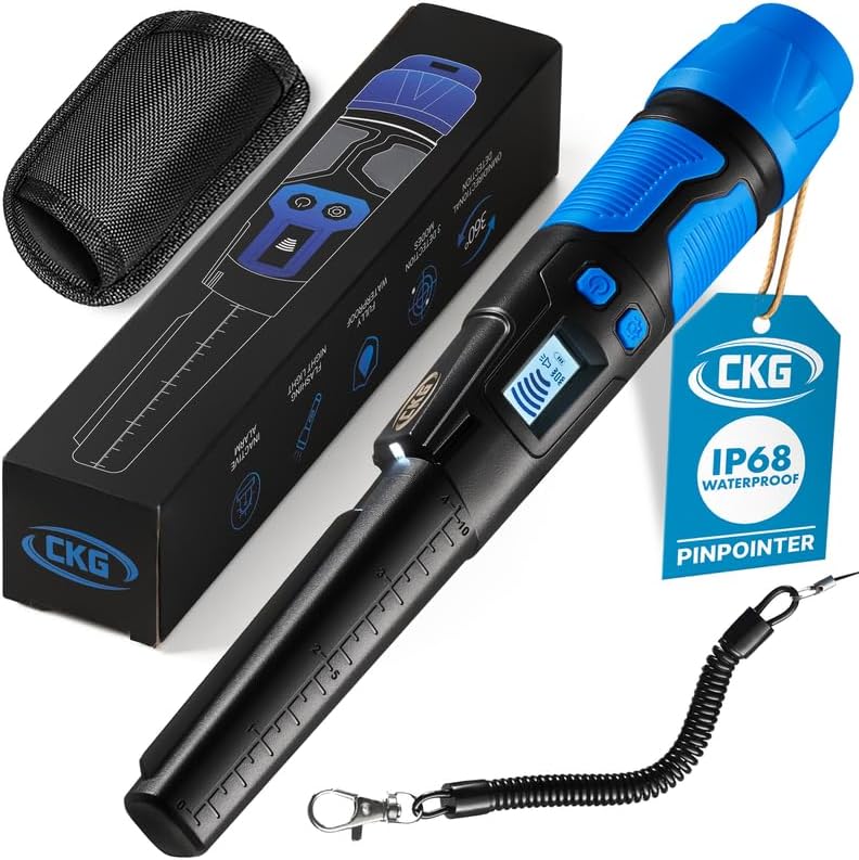 CKG Metal Detector Pinpointer with LCD, IP68 Waterproof