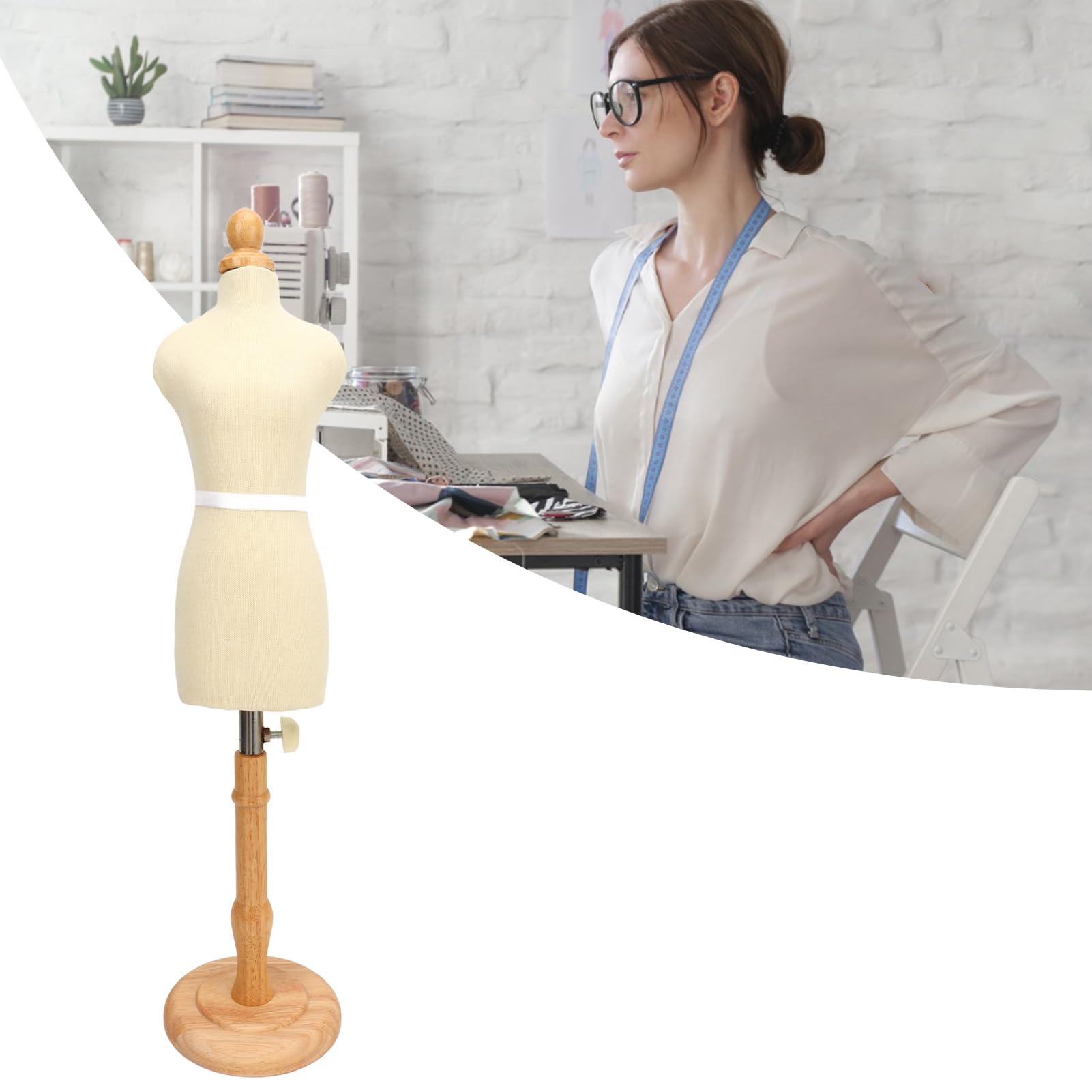 Naroote Verstellbare, Professionelle Schneiderpuppe für die Einfache Schnittmustererstellung und Größenanpassung, Gute Stabilität für die Präsentation Weiblicher Kleidungsstücke, Buchenholzmaterial