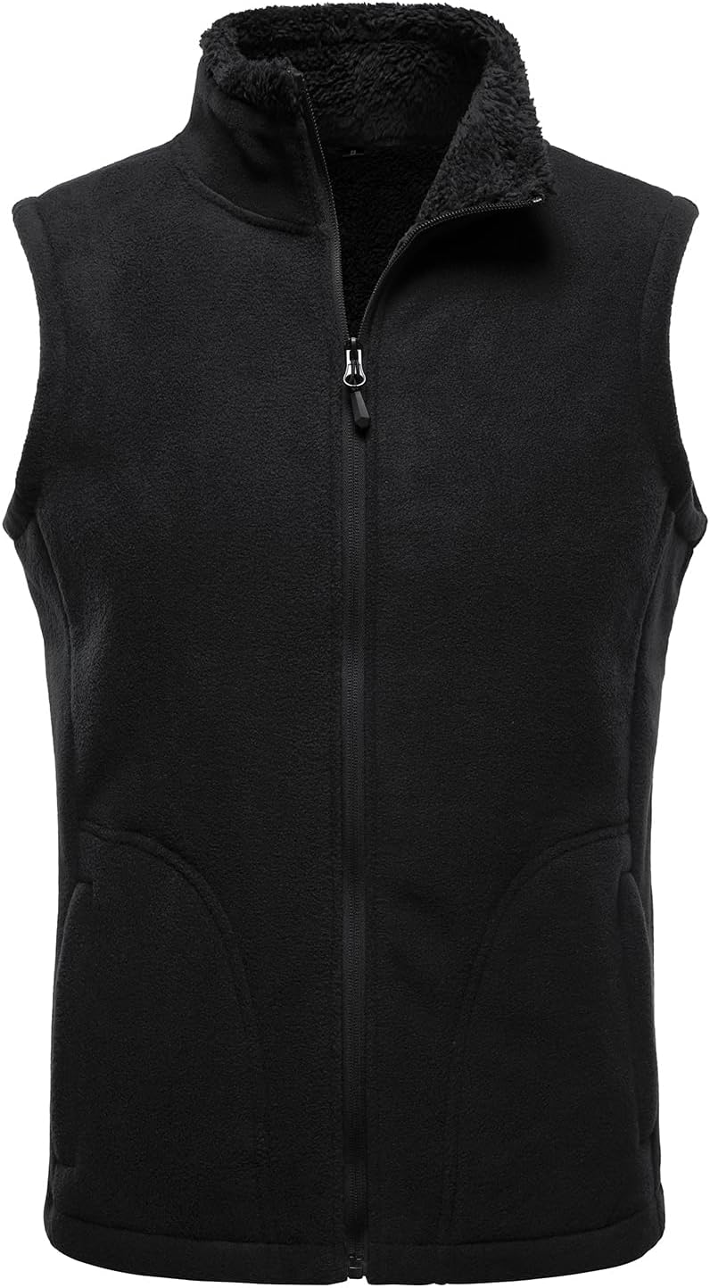 HOOD CREW Mens Fleece Vest Lightweight Warm Sleeveless Zipper Jackets Casual Outerwear Vests with Pockets - Image 2