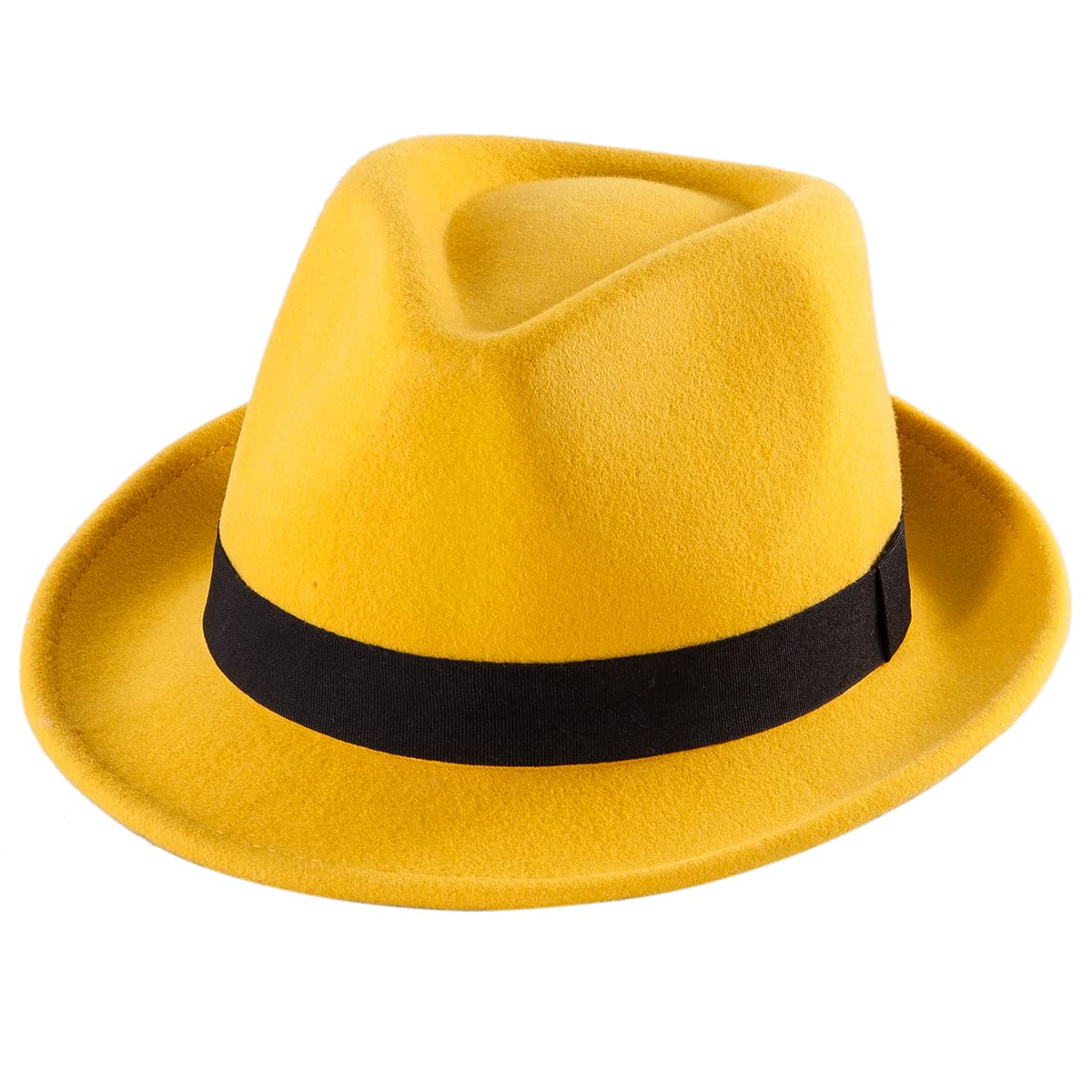 LADYBRO Straw Trilby Fedora Hat for Men Women 1920s Wool Felt Panama 7 1/4