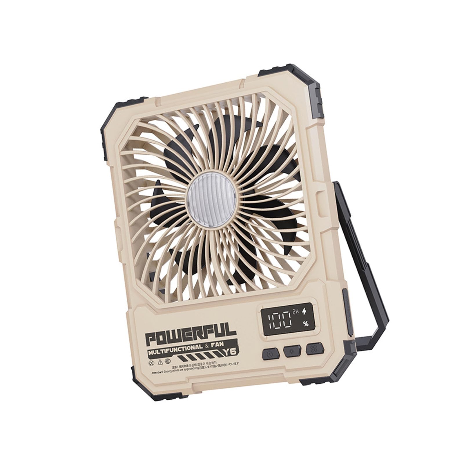 TAZIZI Portable Camping Fan with 20000mAh Battery and Built in LED Light for Outdoor Travel and Home Use Lightweight Portable Fan