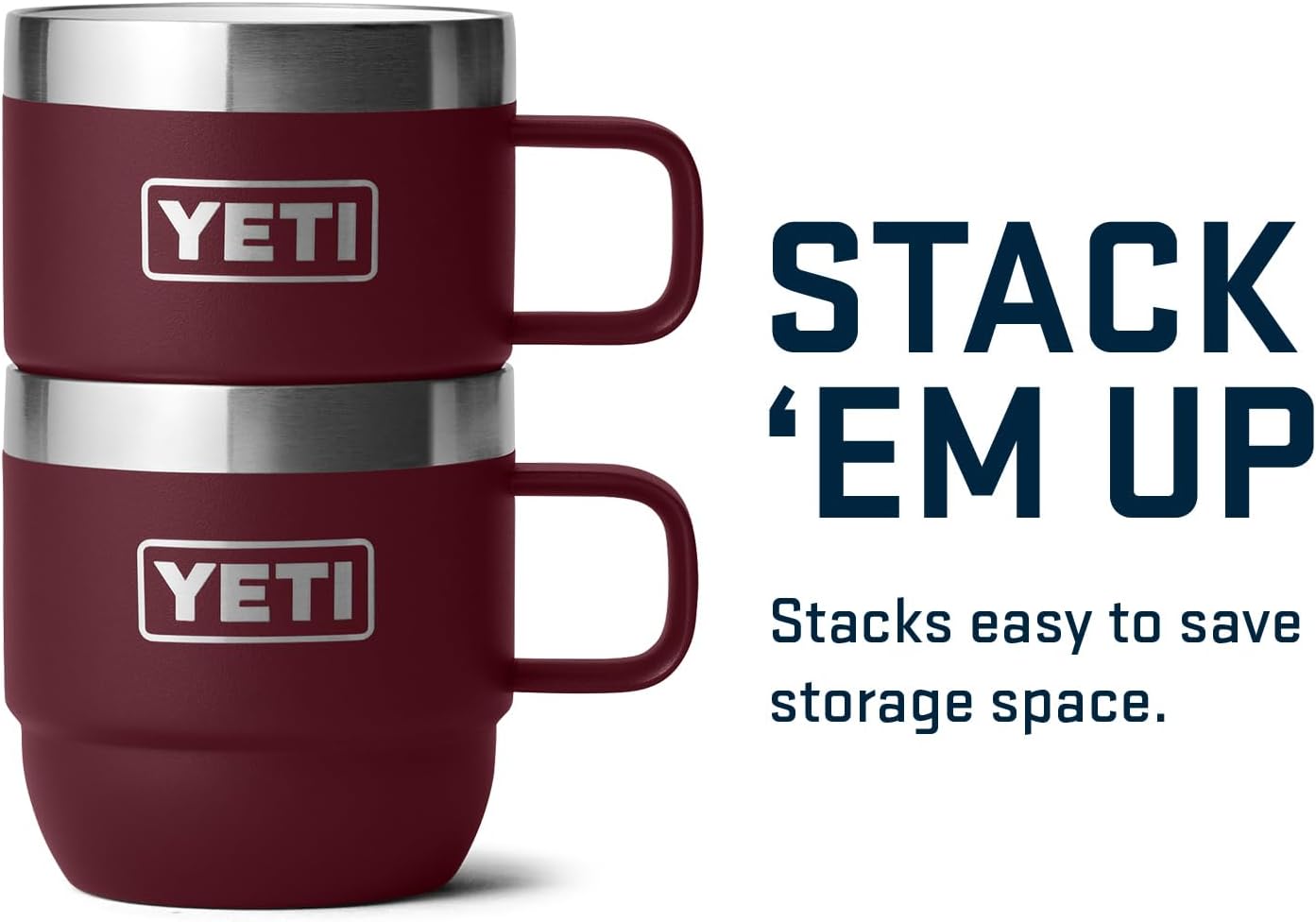YETI Rambler 6 oz Stackable Mug, Stainless Steel, Vacuum Insulated