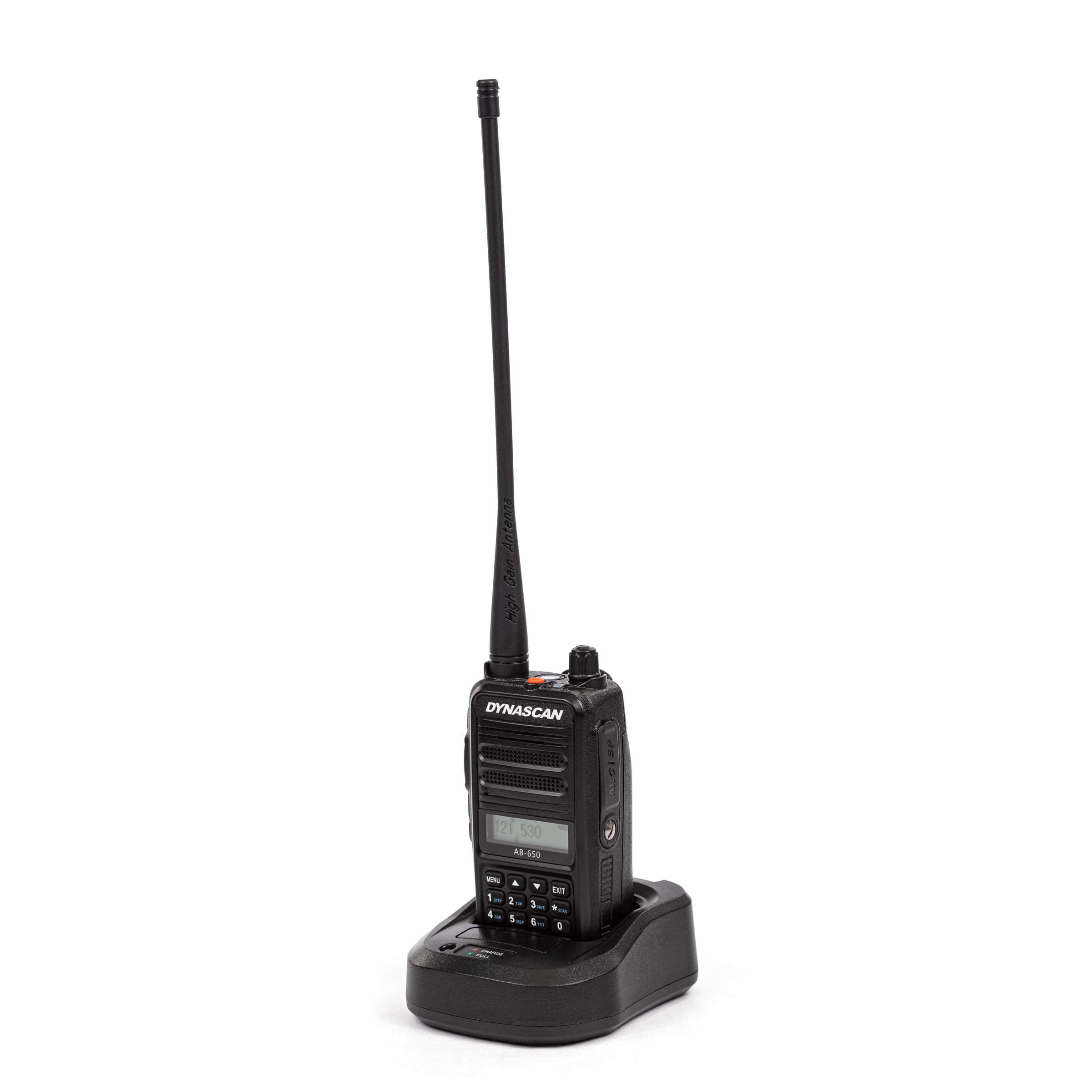 Dynascan AB-650 Talkie-Walkie Bande Aérienne VHF (118-136.975 MHz) – Émetteur-Récepteur AM pour Aviation, Personnel au Sol et Pilotes de Drones – 5W, Batterie 2600mAh, Certifié ETSI en 300 676-2