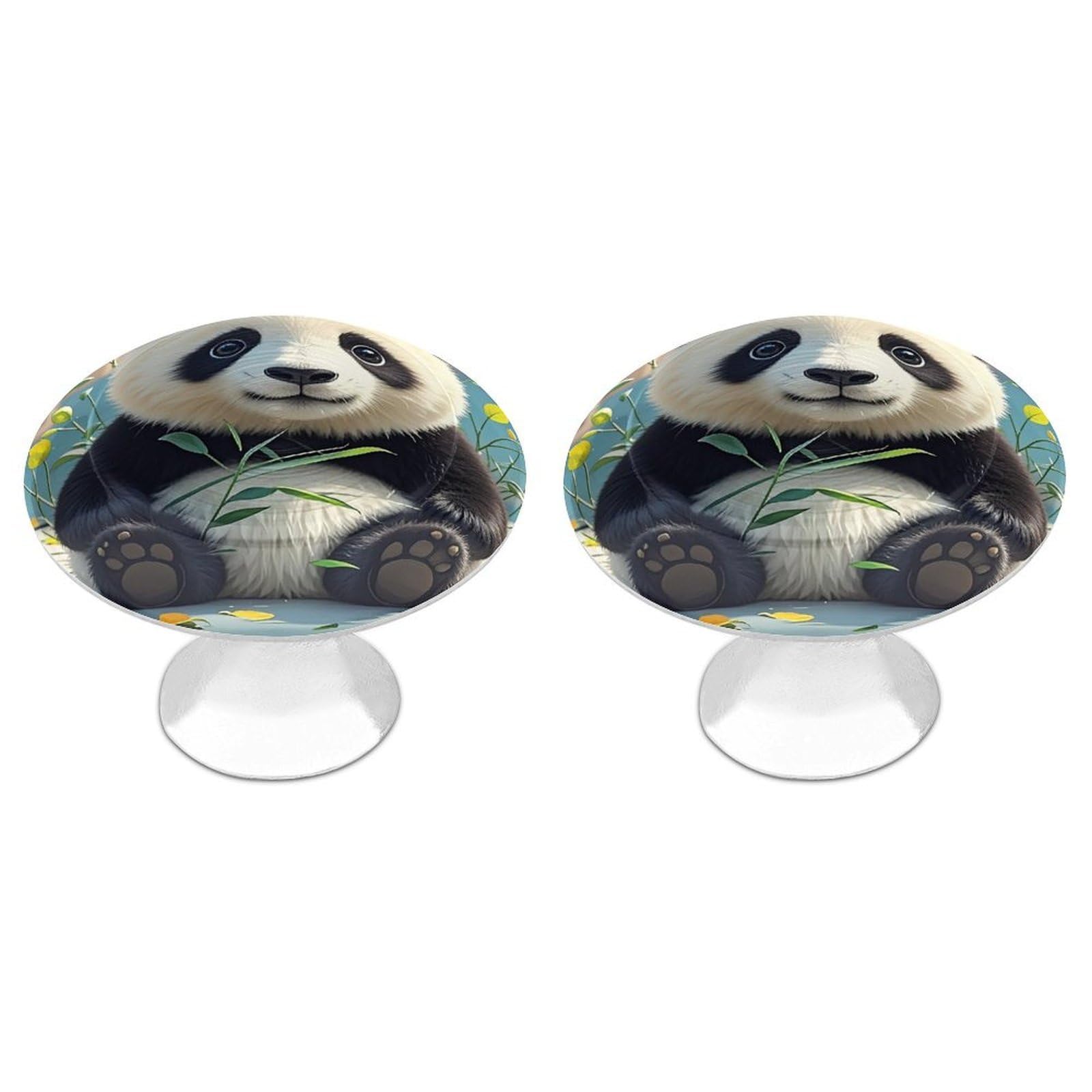 Fekiloot Style Cute Black And White Panda Cabinet Knob Kitchen Drawer Knob Stainless Steel Round Drawer Pulls Modern Cabinet Hardware Vintage Dresser Drawer For Kitchen Bathroom Closet Dresser Cabinets
