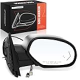 A-Premium Passenger Side Power Door Mirror - Compatible with Chevrolet Tahoe, Suburban 1500 2500 & GMC Yukon, Yukon XL 1500 2500 - Heated Power Folding Chrome w/Blind Spot Detection and Turn Signal