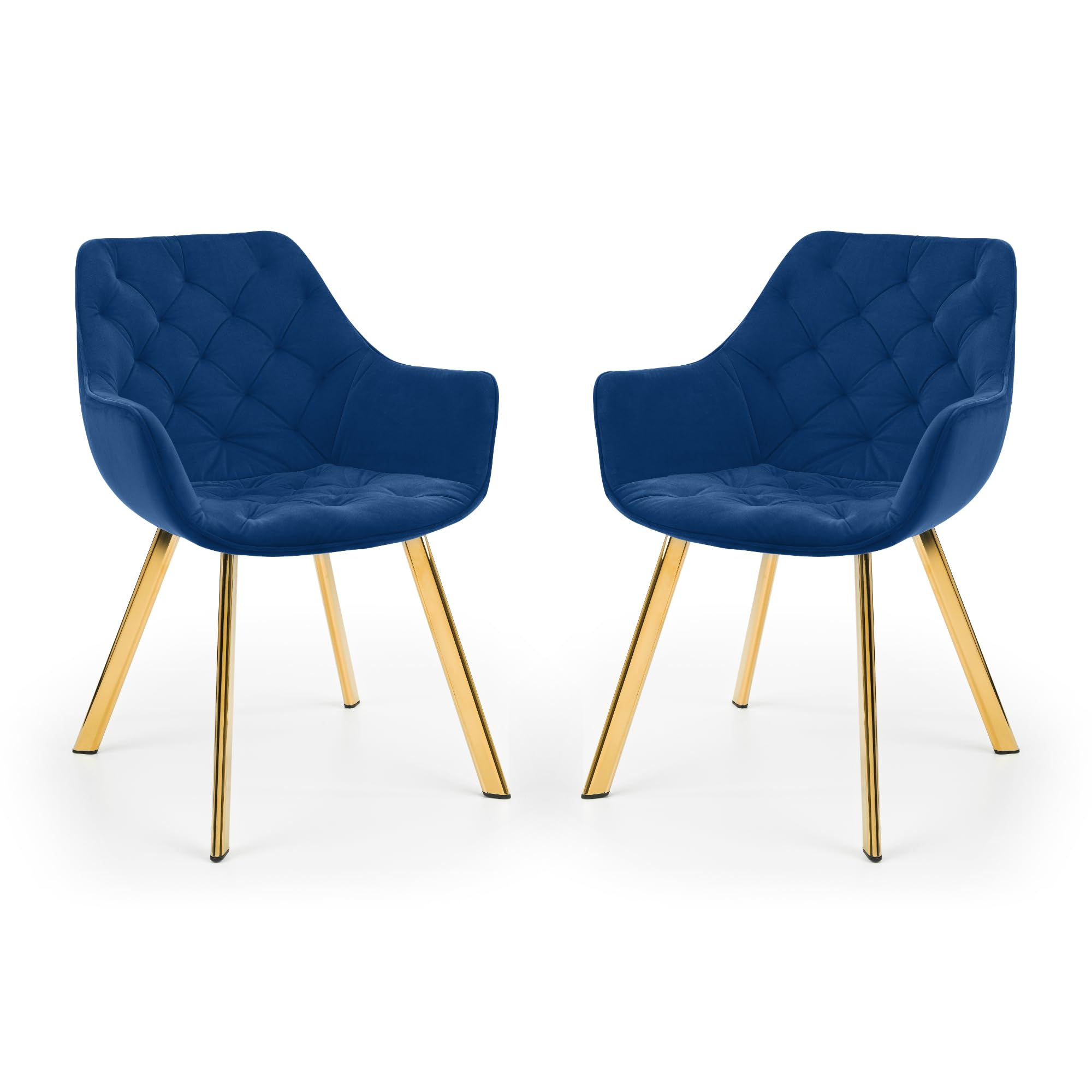 Julian Bowen Lorenzo Blue Velvet Dining Chairs - Set of 2