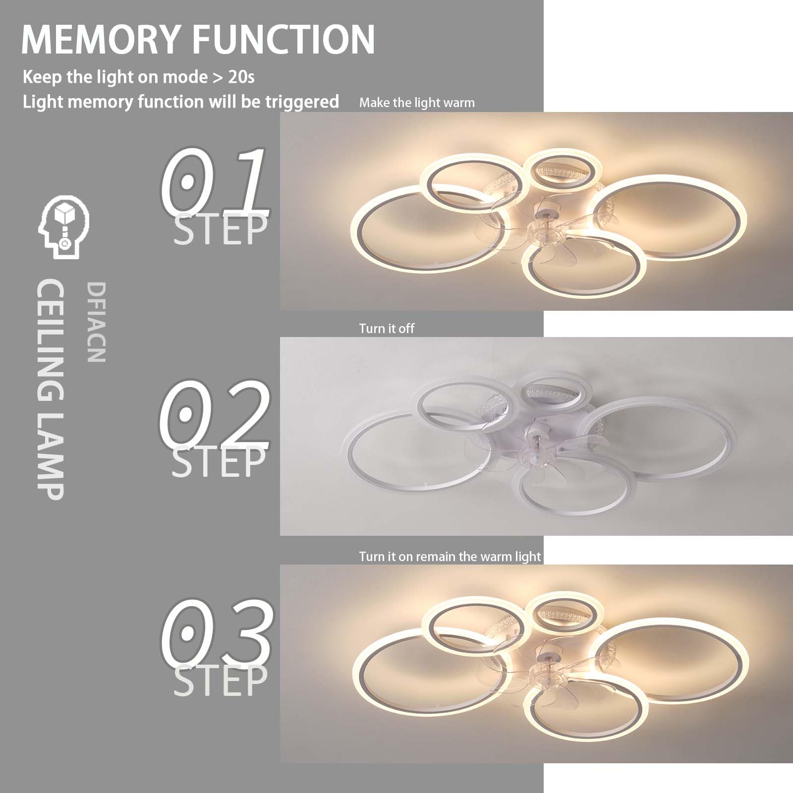 RGB-plafondventilator Met Verlichting Met Afstandsbediening APP, Kinderlamp Met Ventilator Omkeerbaar 6-snelheden Dimbare Plafondlamp Met Ventilatorgeheugenfunctie Stil RGB-plafondventilator Met Verlichting Met Afstandsbediening APP, Kinderlamp Met Ventilator Omkeerbaar 6-snelheden Dimbare Plafondlamp Met Ventilatorgeheugenfunctie Stil