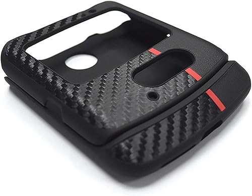Miniatura 6 de Funda de cuero para Motorola Razr 5G teléfono móvil Flip plegable completa cubierta protectora a prueba de golpes (línea roja fibra)