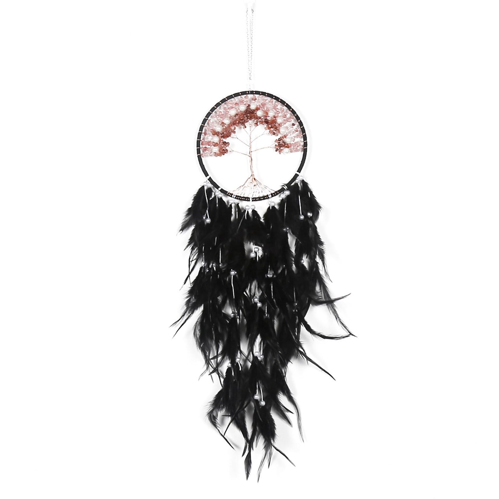 Jazuaiao Indian Tree Feather Dreamcatchers Ornament Distinctive Home Car Decor Dreamcatchers Wind Chimes Birthday Gift Traditional Craft Symbolic Embellishment Craftsmanship