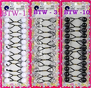Crispy Collection Girls Twinbead Multi Cute Mixed Design Ponytail Elastics Pack Of 3