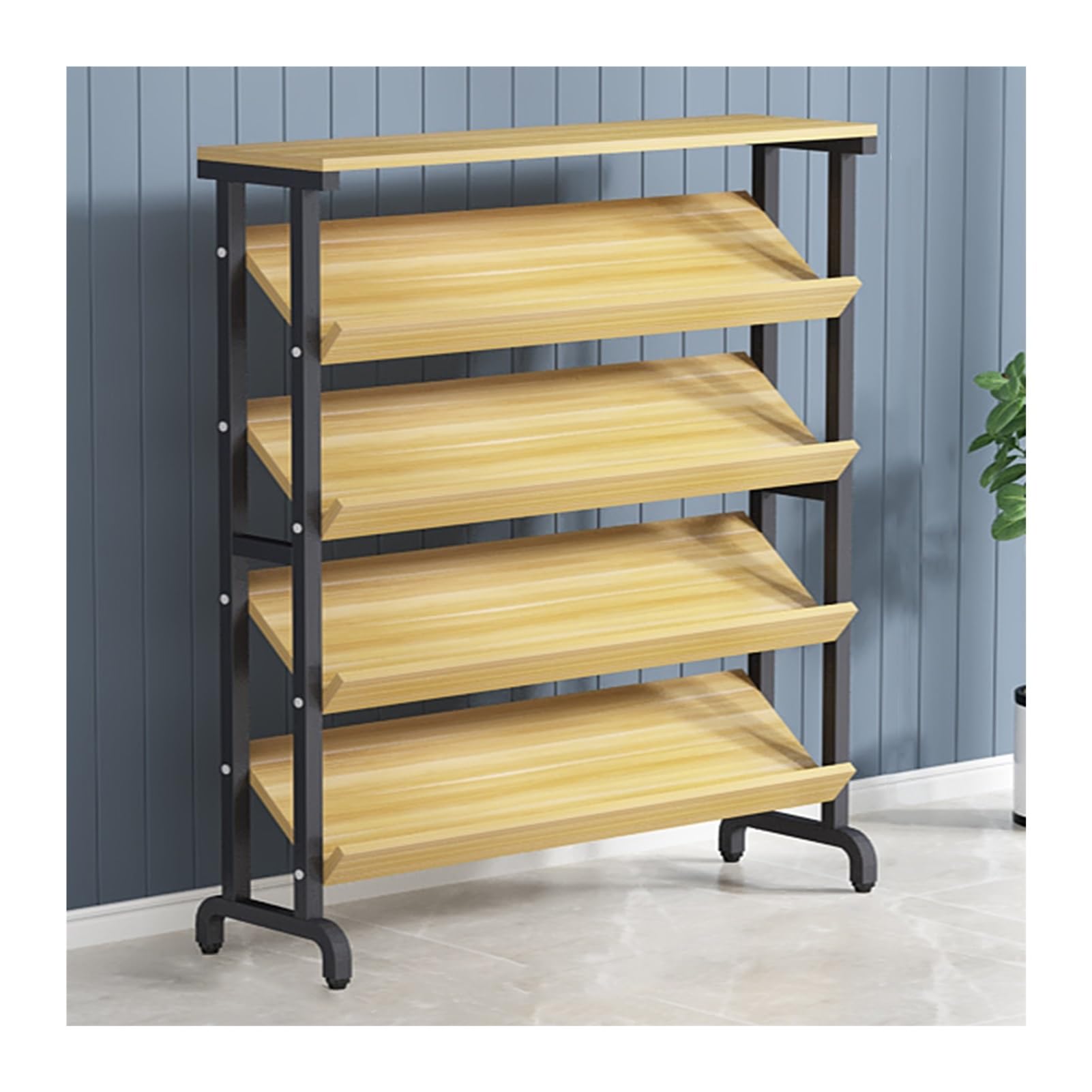 Revistero de pie - Organizador de 4 o 5 Niveles para periódicos, Libros y revistas, Ideal para exposiciones, centros comerciales, hospitales, oficinas y folletos (99,3 cm)