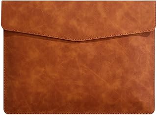 Sobre portadocumentos de piel, Bolsa organizadora de documentos de cuero sintético, 245 x 330 mm, color marrón (paquete de 4)