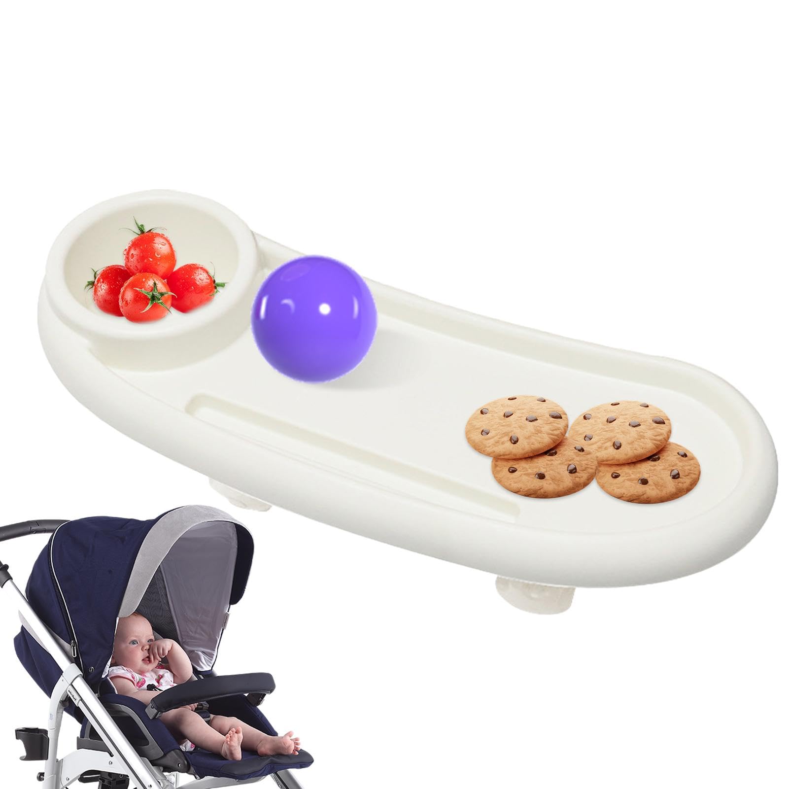 Stroller Snack Tray Adjustable, Stability, Convenience, Phone Holder
