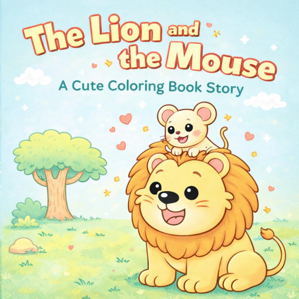 The Lion and the Mouse: A Cute Coloring Book Story