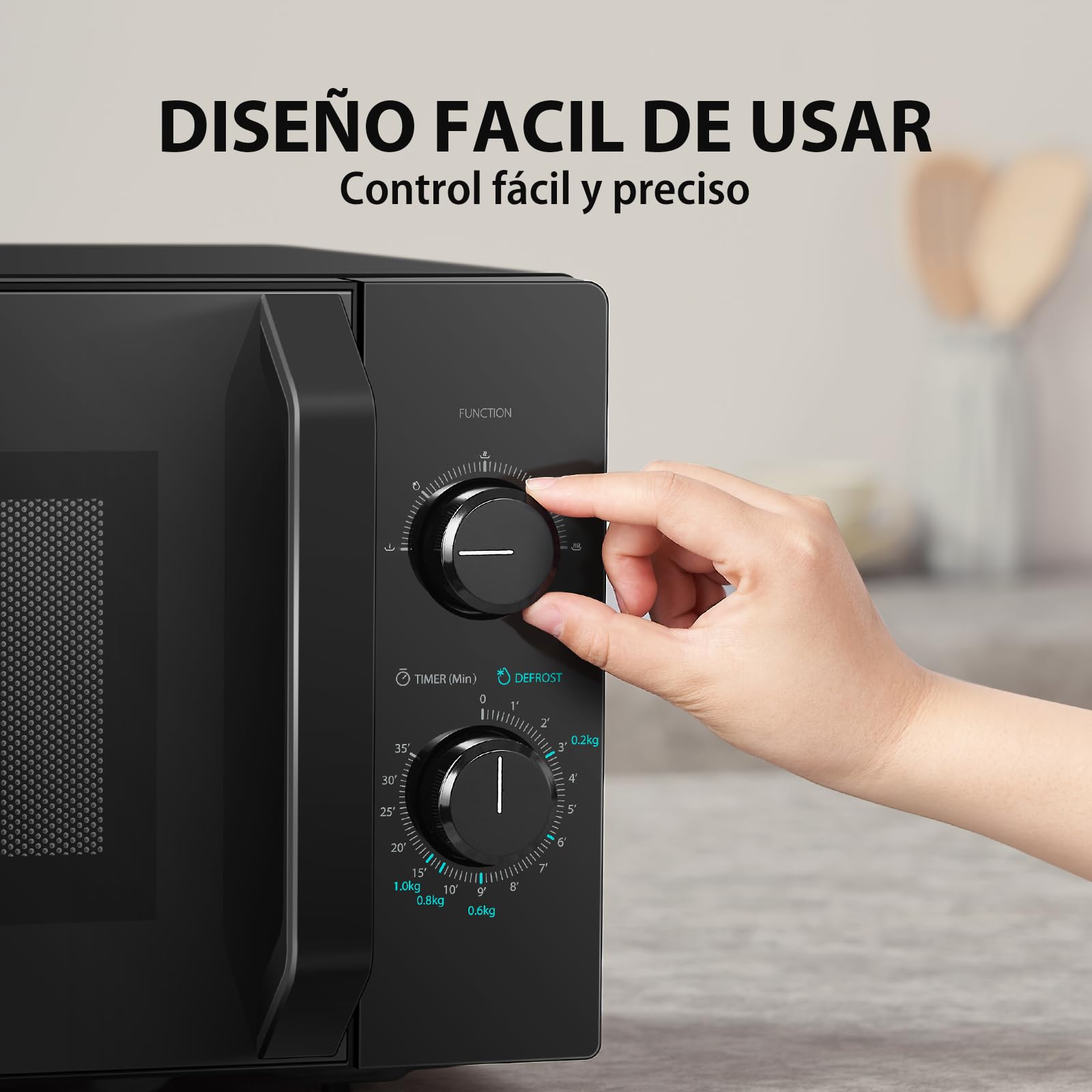Microondas Toshiba MW2-MM20P(BK) 20L, independiente, 700W, 5 niveles de potencia, con fácil descongelación, iluminación LED interior, color negro