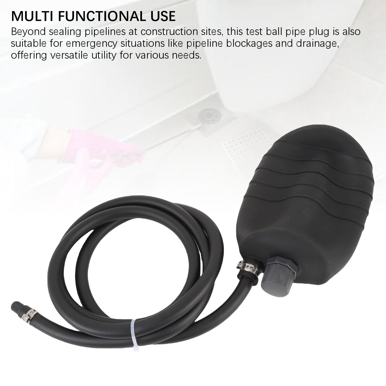 Tapón Inflable para Tuberías, Test Ball en PVC Resistente al Desgaste, Alta Elasticidad y Estanqueidad, Ideal para Detección de Fugas y Reparaciones Rápidas - Fácil de Usar en (S)