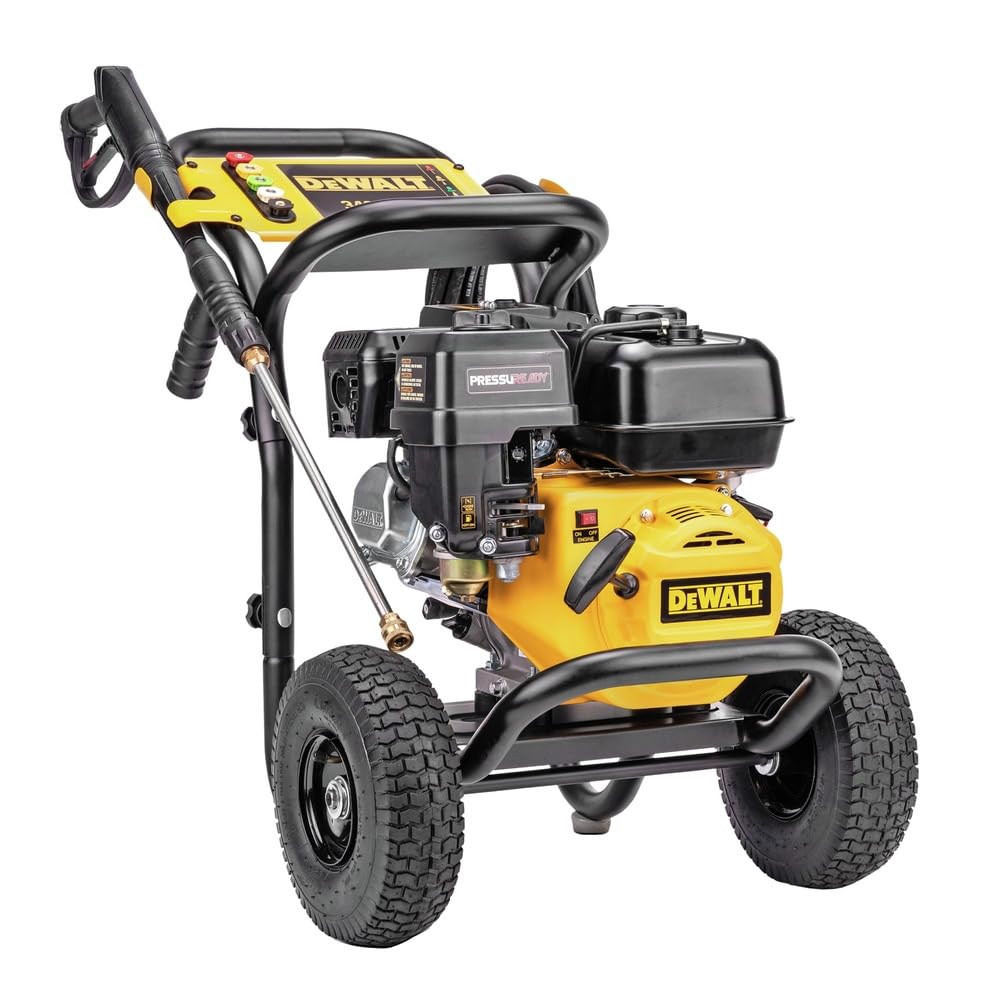 DeWalt DXPW3400PRNB-S PressuReady 3400 PSI Gas Pressure Washer with Quick Start Technology, 2.5 GPM Axial Cam Pump, 208cc Engine, Cold Water, Includes 25-Ft Hose, Nozzles, Spray Gun & Wand, 49-State