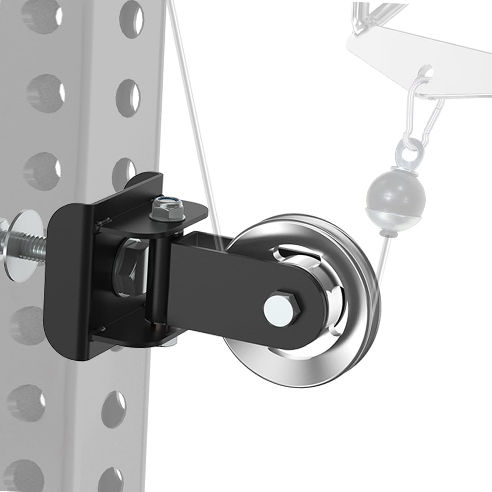 J Bryant Aluminium Alloy Pulley Anchor for 3x3 (75x75mm) Power Racks, Fits 5/8" (16mm) & 1" (25mm) Holes, Rack-Mounted Cable Attachment, Easy Hand-Tighten Installation