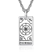 TANGPOET Tarot Card Necklace for Women Men 925 Sterling Silver Tarot Dogtag Pendants Amulet Jewelry Good Luck Birthday Christmas Gifts for Her