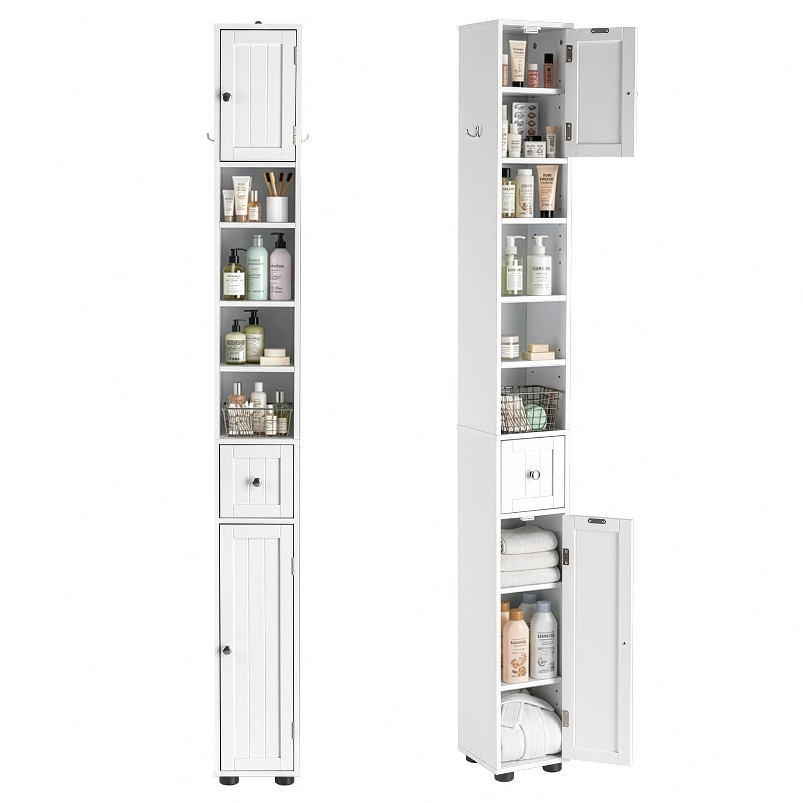 LEADZM Badezimmerschrank schmaler, Badschrank hoch