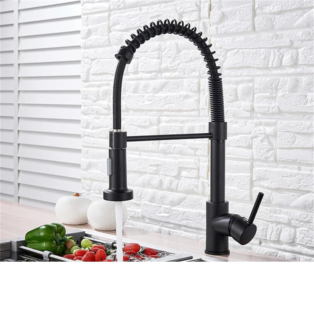 ZQFHSX den Kiten Faucet Pull Down Sprayer Nozzle Hot Cold Water Mixer Tap Single Handle Brass para Sink Taps Crane LWX