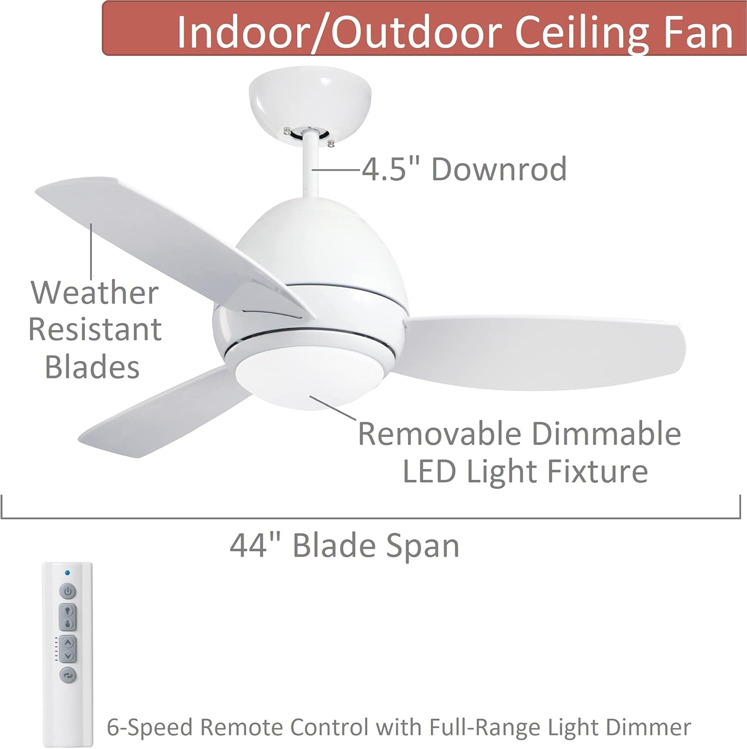 Black Friday - 60% OFF Luminance Kathy Ireland Home Curva LED Outdoor Ceiling Fan with Light Kit | Modern Fixture with 6-Speed Remote Control | Low Profile with Downrod Mount, 44 Inch, Graphite Best Seller Luminance Kathy Ireland Home Curva LED Outdoor Ceiling Fan with Light Kit | Modern Fixture with 6-Speed Remote Control | Low Profile with Downrod Mount, 44 Inch, Graphite