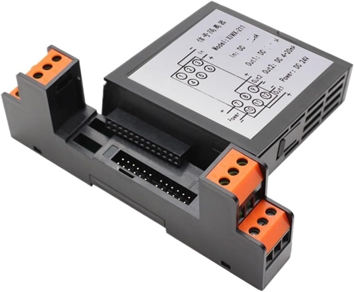 One-Input and Two-Output Signal Isolator Analog DC Current Transmitter 4-20MA 0-10V Isolation Module Plug-in(4-20mA to 4-20mA)