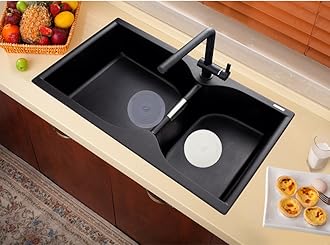 Tub Stopper 2 Pack, 6 inches Large Silicone Drain Plug Hair Stopper Flat Suction Cover for Kitchen Bathroom Accessories and Laundry