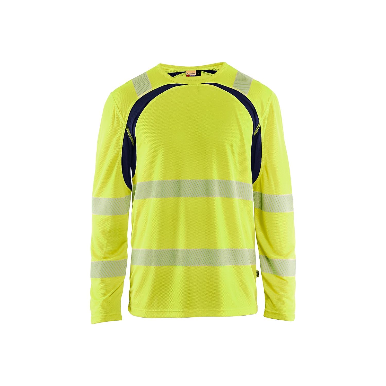 Blaklader T-Shirt de Travail Manches Longues Haute visibilité 3599 - Jaune/Marine L - Vêtements Haute visibilité